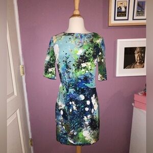 Rebecca Minkoff - size 4 Green and blue dress with pleated accent